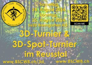 3D-Turnier im Reusstal findet am 24. und 25. August 2024 in Bremgarten statt.